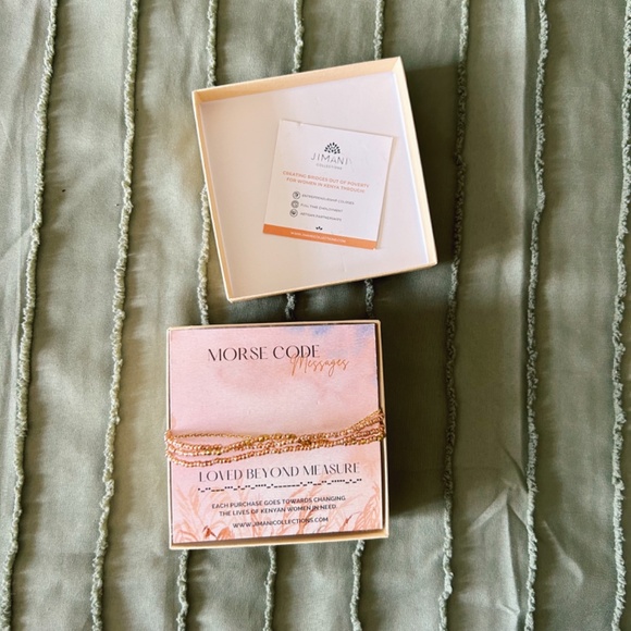 Jimani Collections Fair Trade Morse Code Loved Beyond Measure Bracelet - Picture 5 of 5